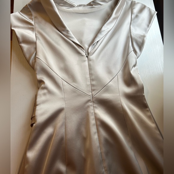 Karen Millen Formal Satin Midi Dress Like New Sz 6 - Picture 6 of 8